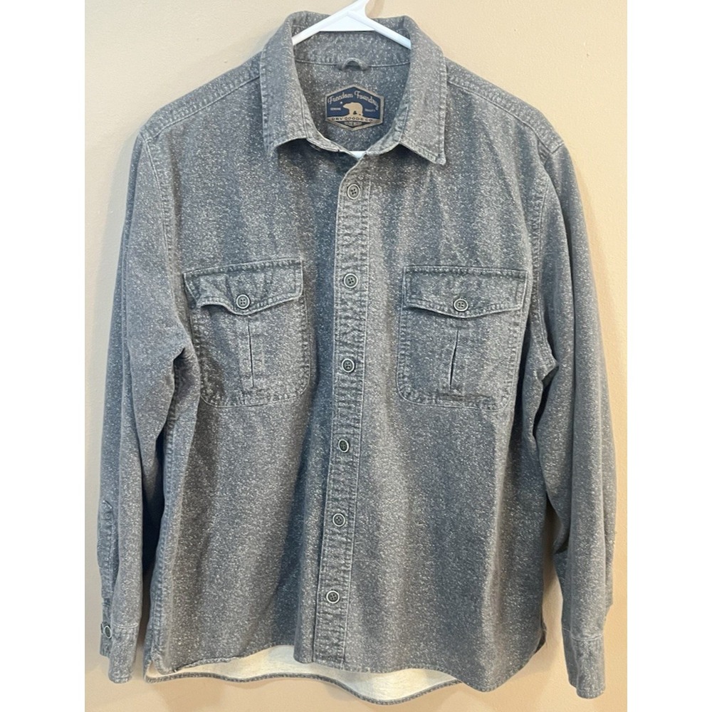 Freedom Foundry Green Speckle Button Down Long Sleeve Shirt Mens Size L EUC
